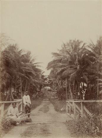 (FRENCH POLYNESIA--CHARLES GUSTAV SPITZ) A group of 19 photographs of Tahitis indigenous peoples and the tropical landscape, some depi